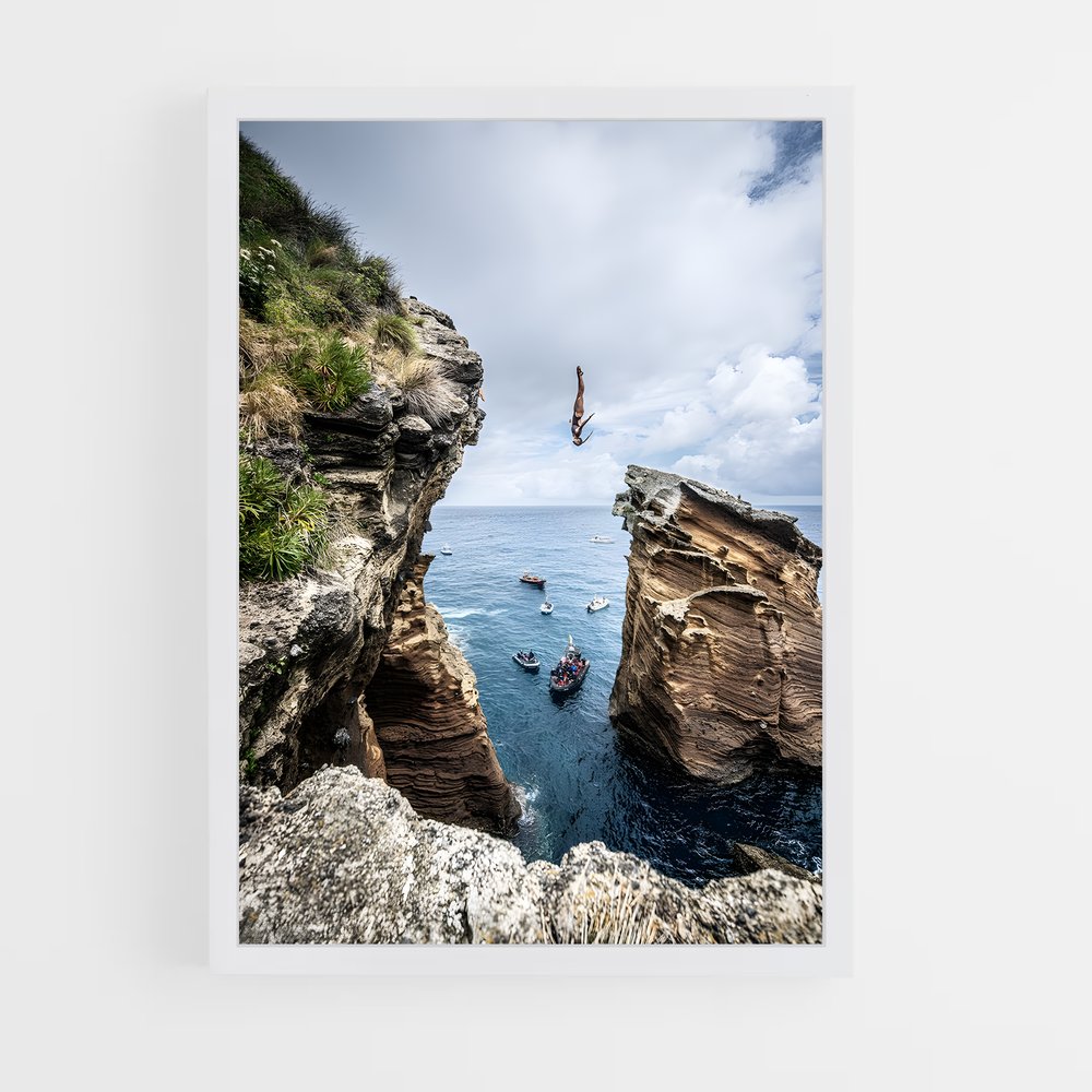 Poster Cliff diving extrême – affiche Plongeon de falaise (vue 3)